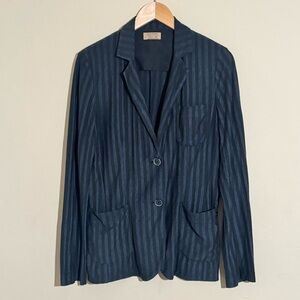 Falconeri Italian Tailored Lightweight Blue Gray Striped Blazer size L
